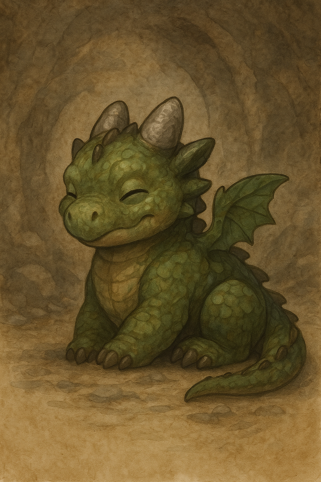 Baby Green Stone Dragon